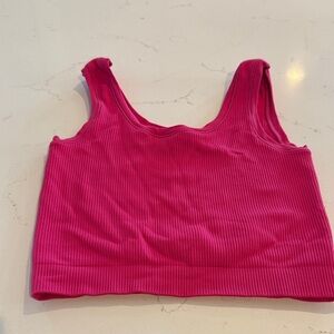 Athleta Girl Ribbed Crop Tank in Bright Pink